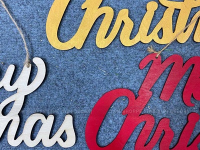 Chữ Merry Christmas 35x14cm [Bằng gỗ - Nhiều màu] CHUGO-18